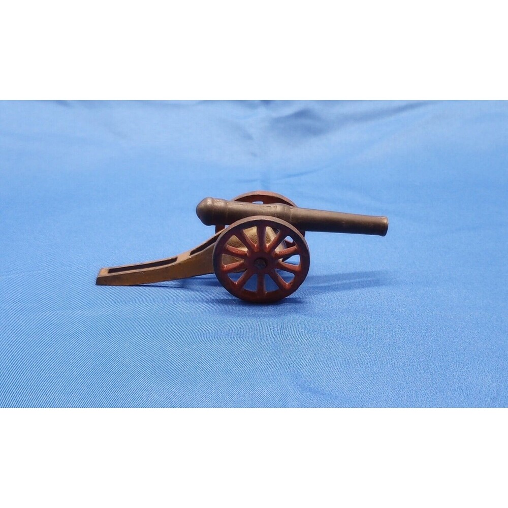 Vintage Toy Small Cast Iron Military Cannon